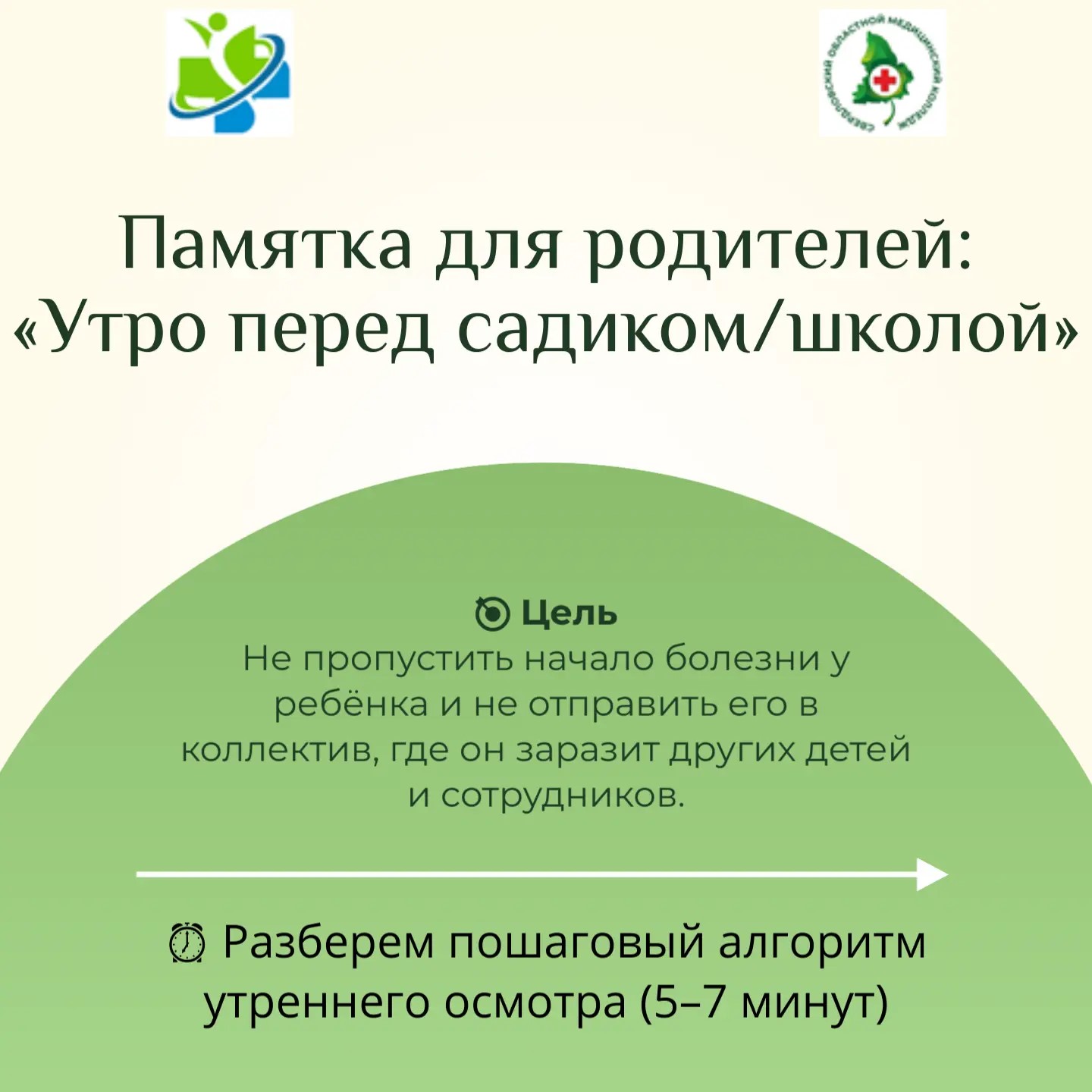 Памятка для родителей: "Утро перед садиком / школой"